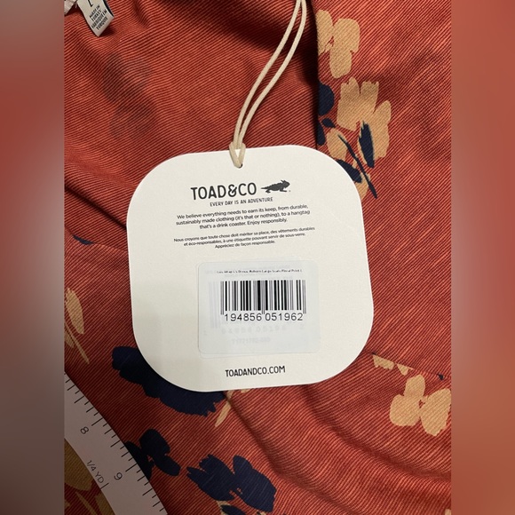 NWT Toad & Co Orange & Blue Tencel Organic Cotton Floral Wrap Flare Dress - Picture 9 of 9